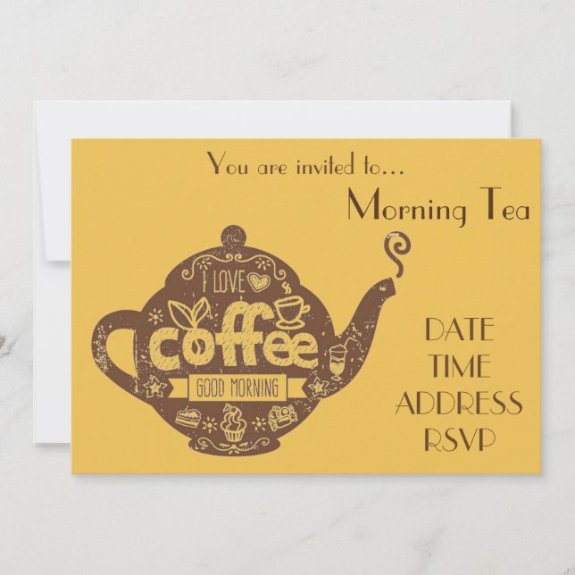 Morning Tea Retro Kaffee Date Café Party Einladung (Vorderseite)
