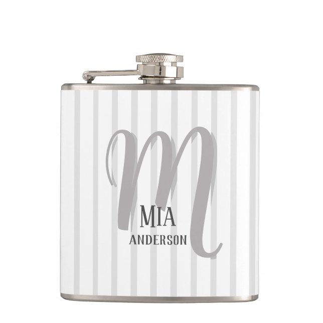 Morning Vibe Personalisiert Monogram Flachmann (Vorderseite)