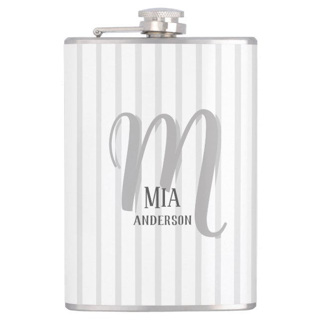 Morning Vibe Personalisiert Monogram Flachmann (Vorderseite)