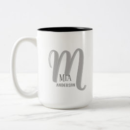 Morning Vibe Personalisiert Monogram Zweifarbige Tasse