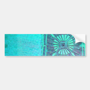 MORNSTAR Aquamarin blau, Monogramm Autoaufkleber