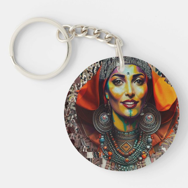Moroccan Amazigh Beauty V2 Schlüsselanhänger (Vorderseite)