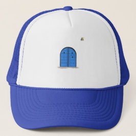 Moroccan Blue Door – Artistic Embroidered Cap Truckerkappe