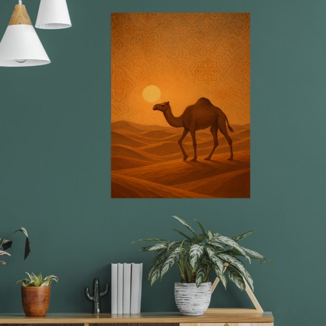 Moroccan Desert Camel Sunset Poster (Salon 1)