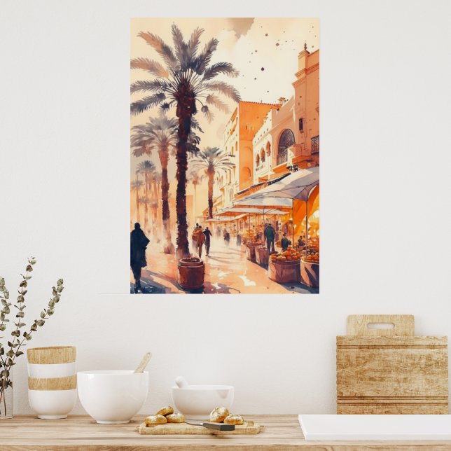 Moroccan food market poster (Küche)