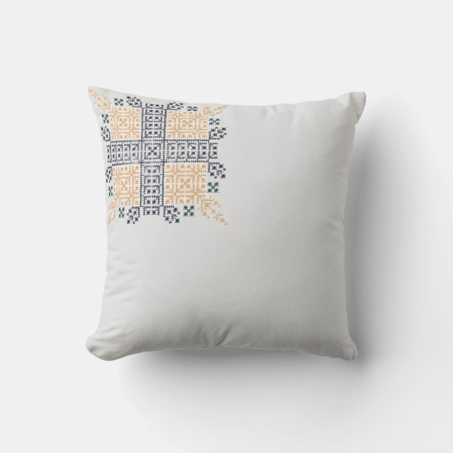 Moroccan Geometric Embroidery Art Kissen (Vorderseite)