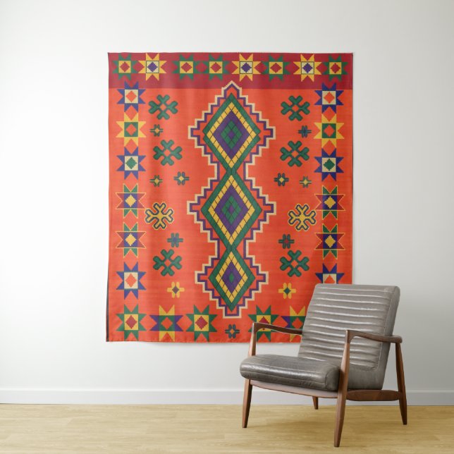Moroccan Harmony in Orange Wandteppich (Beispiel)