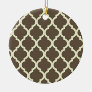 Moroccan Lattice Pattern whiter Brown & Keramik Ornament