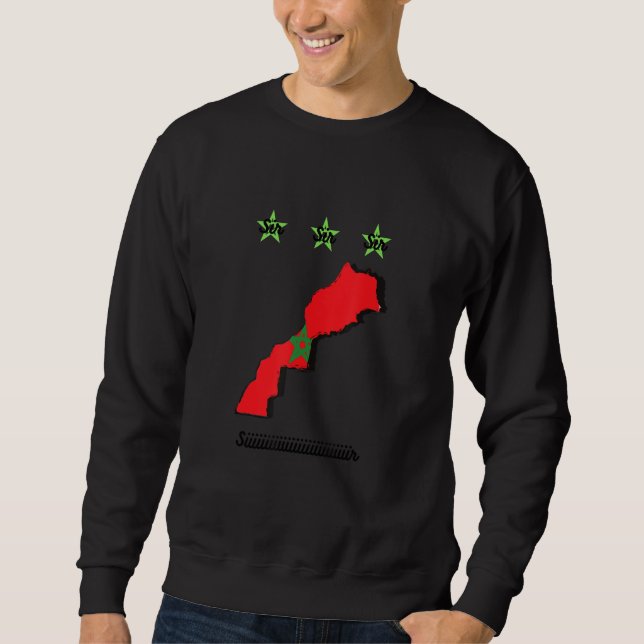 Moroccan map with world cuo slogan SIR SIR SIIIIR Sweatshirt (Vorderseite)