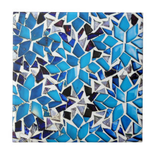 Moroccan mosaic blue white stars geometric pattern fliese