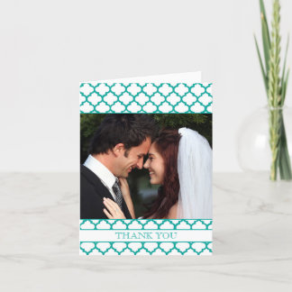 Moroccan Pattern Wedding Foto Thank you card Dankeskarte