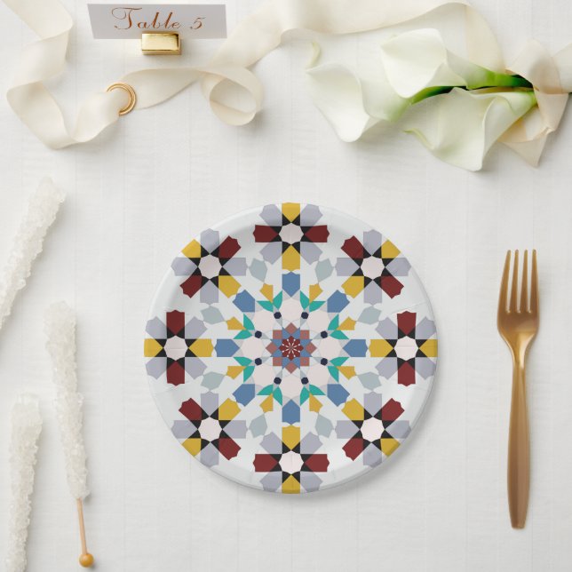 Moroccan Zelije!Moroccan Zellige Pappteller (Hochzeit)