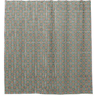 Moroccan Zellige Inspired Geometric Shower Curtain Duschvorhang