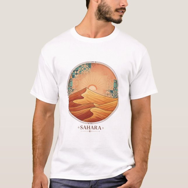 Moroccan Zellij Desert Sunset T-Shirt (Vorderseite)