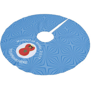 Moroccanischer Hanukkah-Engel-Flagge Personalisier Polyester Weihnachtsbaumdecke