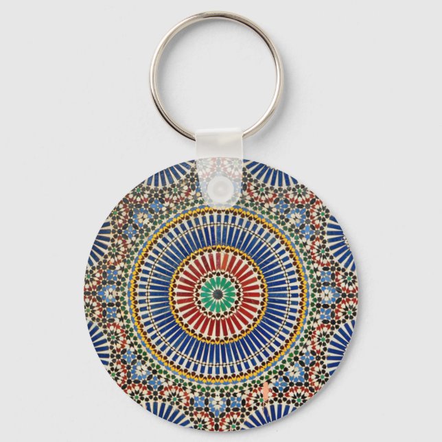 Morocco arab mosaic islac religiöses Muster Schlüsselanhänger (Vorderseite)
