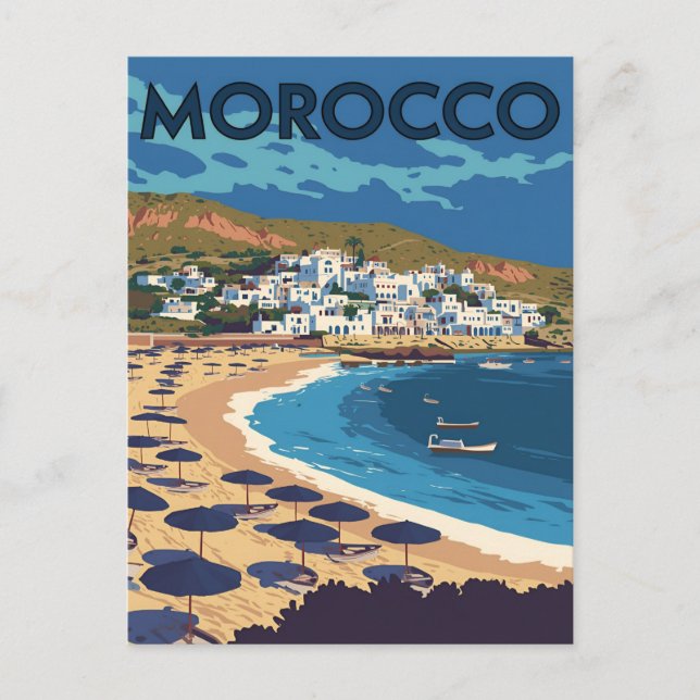 Morocco Coastal Town Postkarte (Vorderseite)