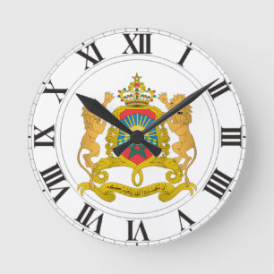 Morocco Coat of Arms Runde Wanduhr