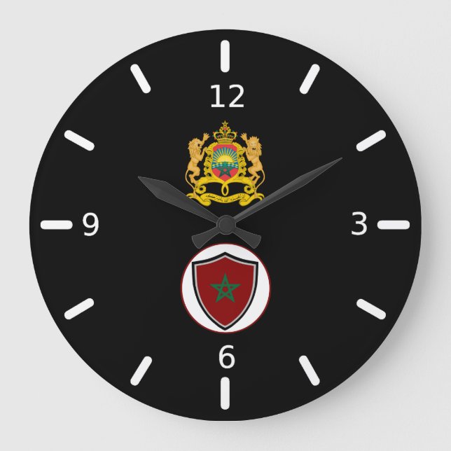 Morocco flag-coat arms large clock große wanduhr (Vorderseite)