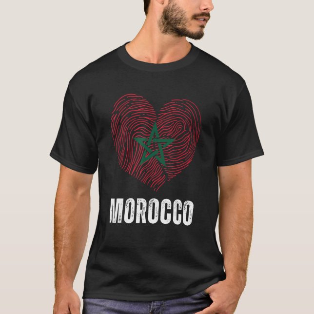 Morocco Flag Moroccan Flag Morocco DNA Morocco Hea T-Shirt (Vorderseite)
