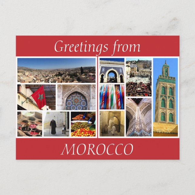 Morocco-Grüße Postkarte (Vorderseite)
