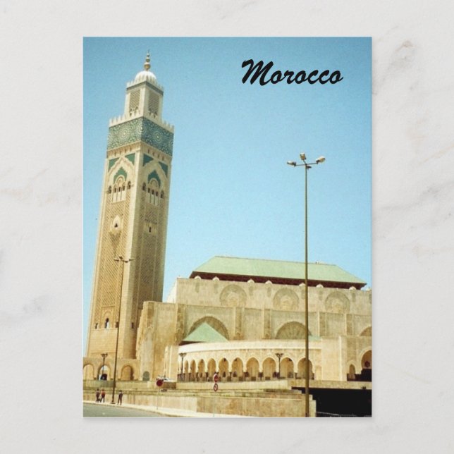 Morocco-Hassan-Moschee Postkarte (Vorderseite)