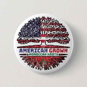 Morocco Moroccan US American United States Button