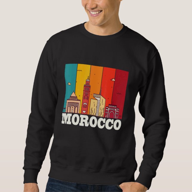 Morocco Skyline Africa Souvenir Moroccans Gibralta Sweatshirt (Vorderseite)