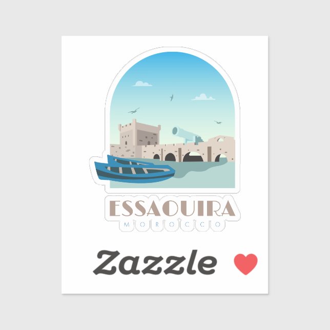 Morocco Skyline von Essaouira Aufkleber (Blatt)