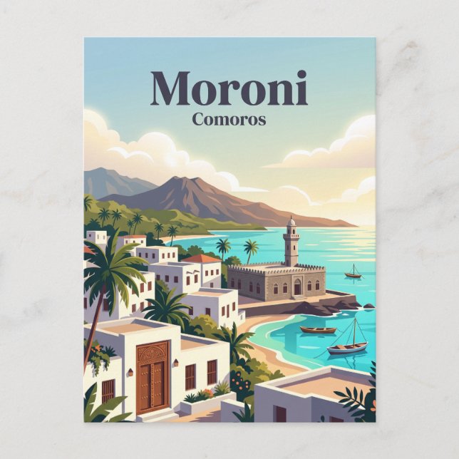 Moroni Komoren Postkarte (Vorderseite)