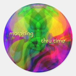 Morphing Thru Time Runder Aufkleber
