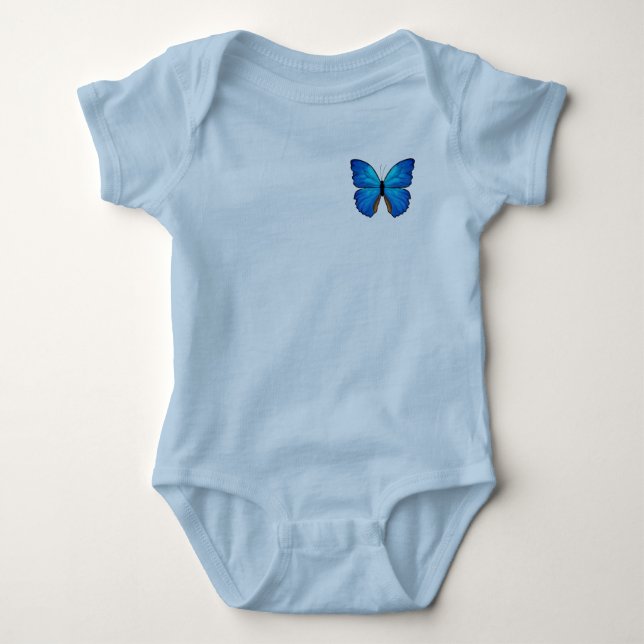 Morpho Blue Butterfly Baby Strampler (Vorderseite)