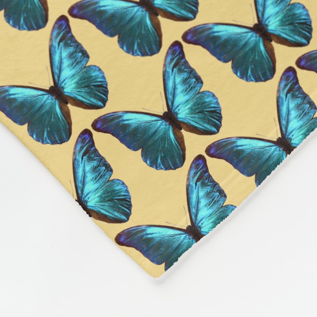 Morpho Blue Butterfly Blanket Fleecedecke (Ecke)