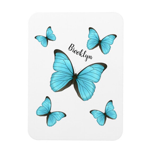 Morpho butterflies cartoon illustration  magnet (Vertikal)