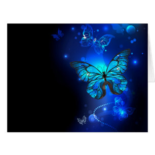 Morpho Butterfly in the Dark Background