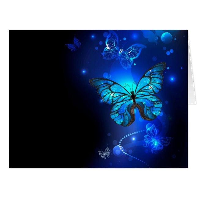 Morpho Butterfly in the Dark Background (Vorderseite (Horizontal))