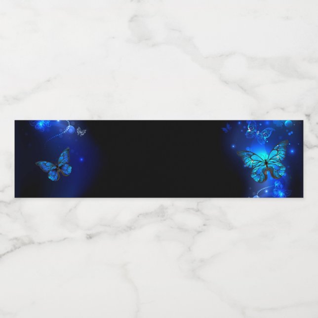 Morpho Butterfly in the Dark Background (Einzelnes Label)