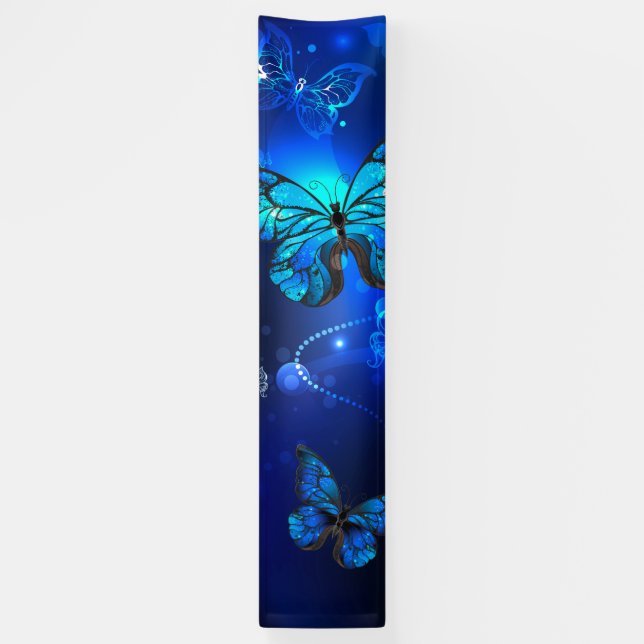 Morpho Butterfly in the Dark Background Banner (Vertikal)