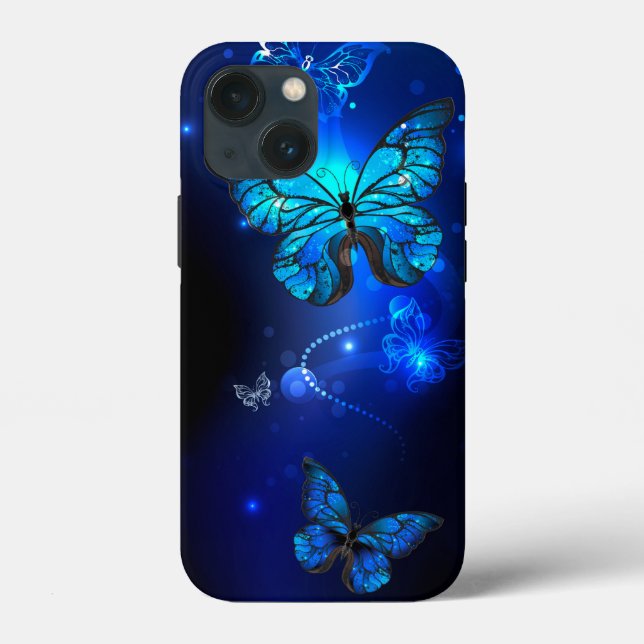 Morpho Butterfly in the Dark Background Case-Mate iPhone Hülle (Rückseite)