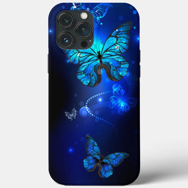 Morpho Butterfly in the Dark Background Case-Mate iPhone Hülle (Rückseite)