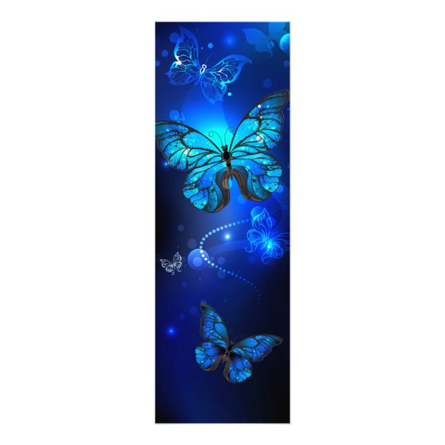 Morpho Butterfly in the Dark Background Fotodruck (Vorne)