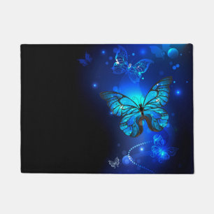 Morpho Butterfly in the Dark Background Fußmatte