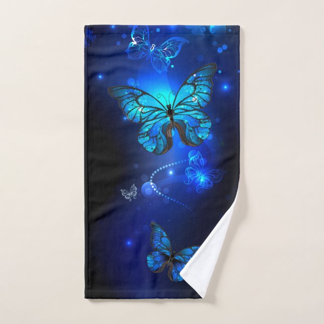 Morpho Butterfly in the Dark Background Handtuch (Handtuch)