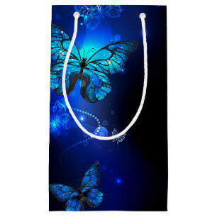 Morpho Butterfly in the Dark Background Kleine Geschenktüte