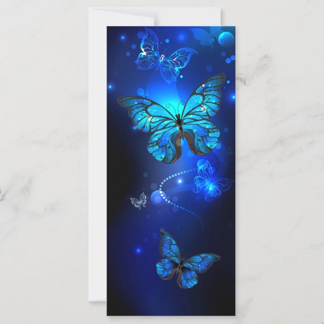 Morpho Butterfly in the Dark Background Magneteinladung (Vorderseite)