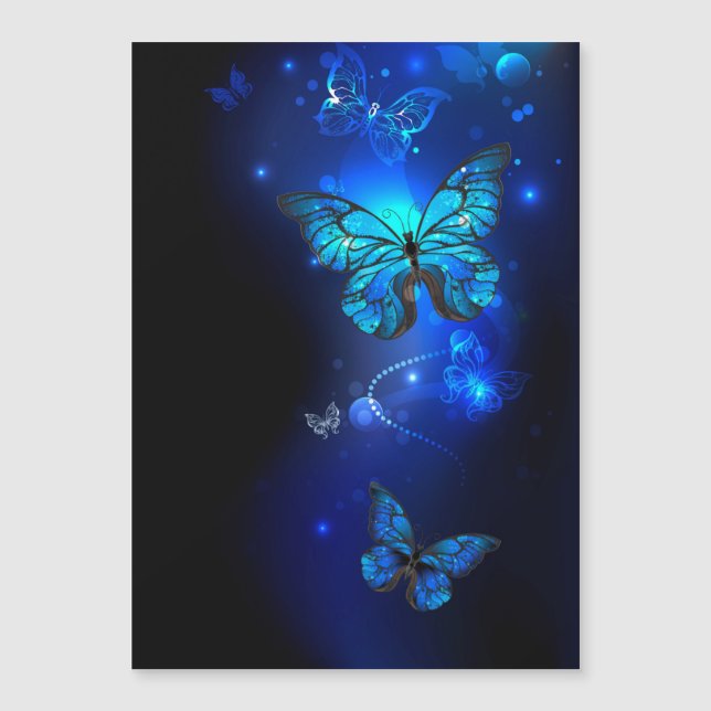 Morpho Butterfly in the Dark Background Magnetkarte (Vorderseite)