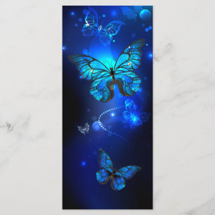 Morpho Butterfly in the Dark Background Menükarte
