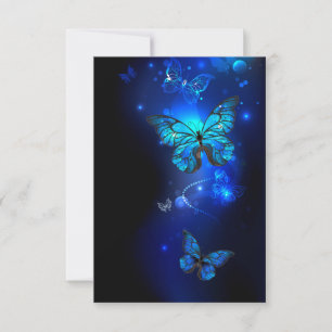 Morpho Butterfly in the Dark Background Mitteilungskarte