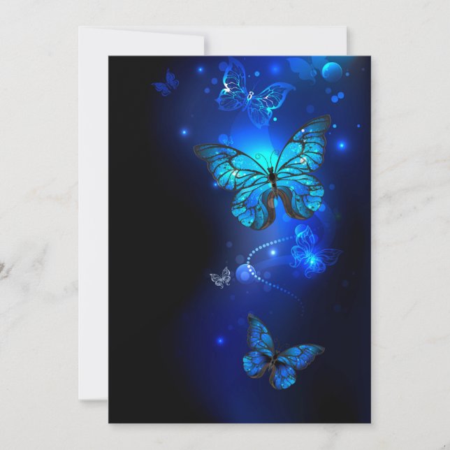 Morpho Butterfly in the Dark Background Mitteilungskarte (Vorderseite)