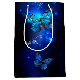 Morpho Butterfly in the Dark Background Mittlere Geschenktüte